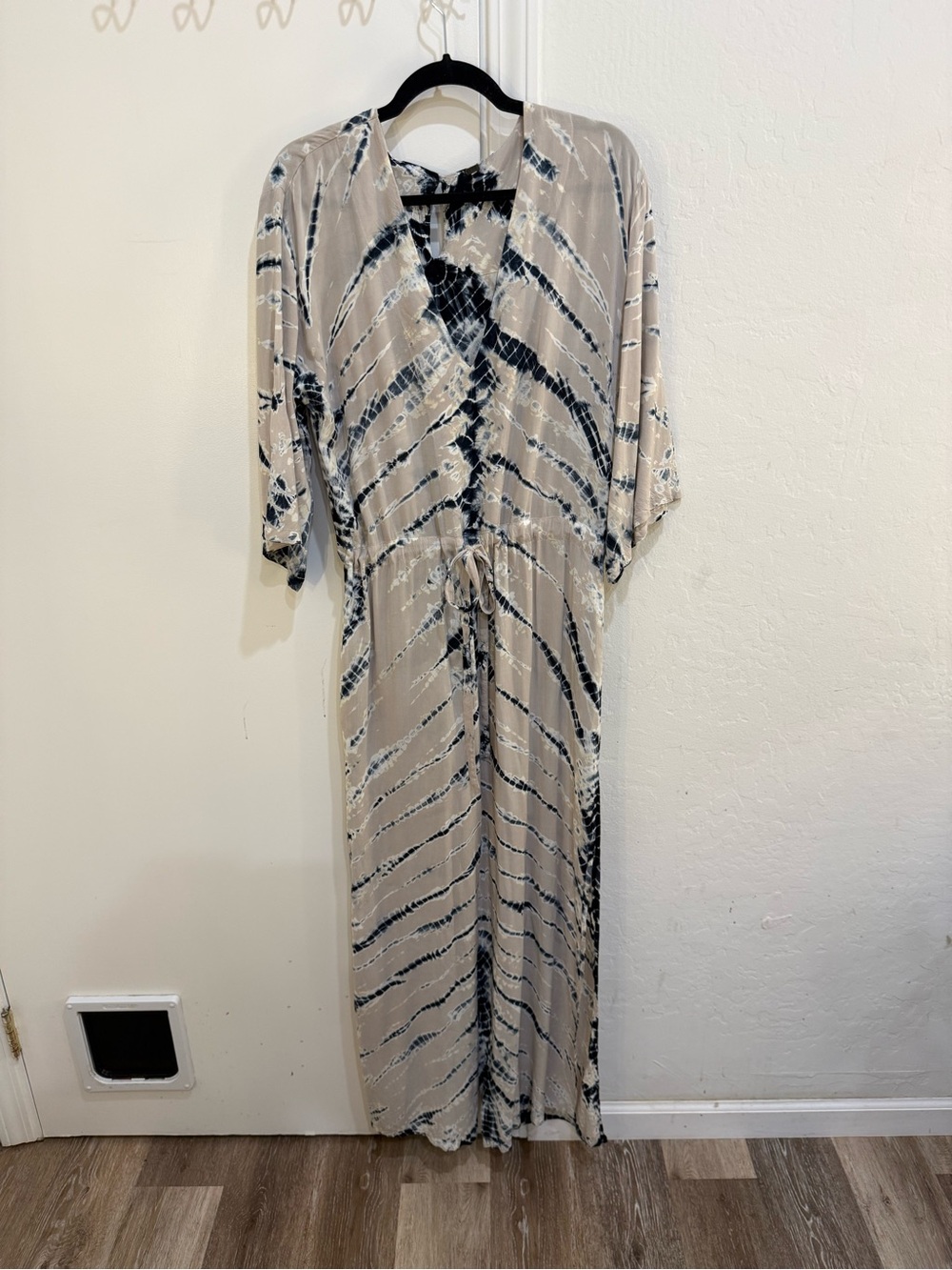 Young Fabulous &Broke gray and Blue Tie-Dye Jumpsuit with Drawstring Waist